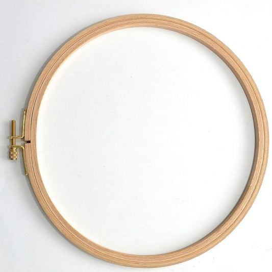 natural beech wood 8mm fine polished round embroidery hoop with brass adjustment screw