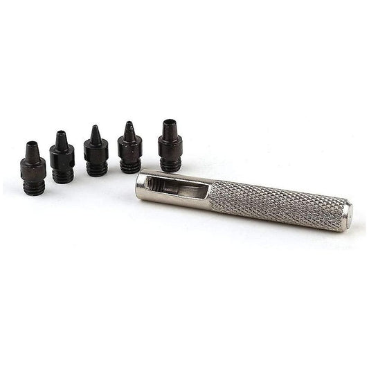 5in1 mini punch set 5 sizes leathercraft hand tools - hole maker (1mm to 5mm)