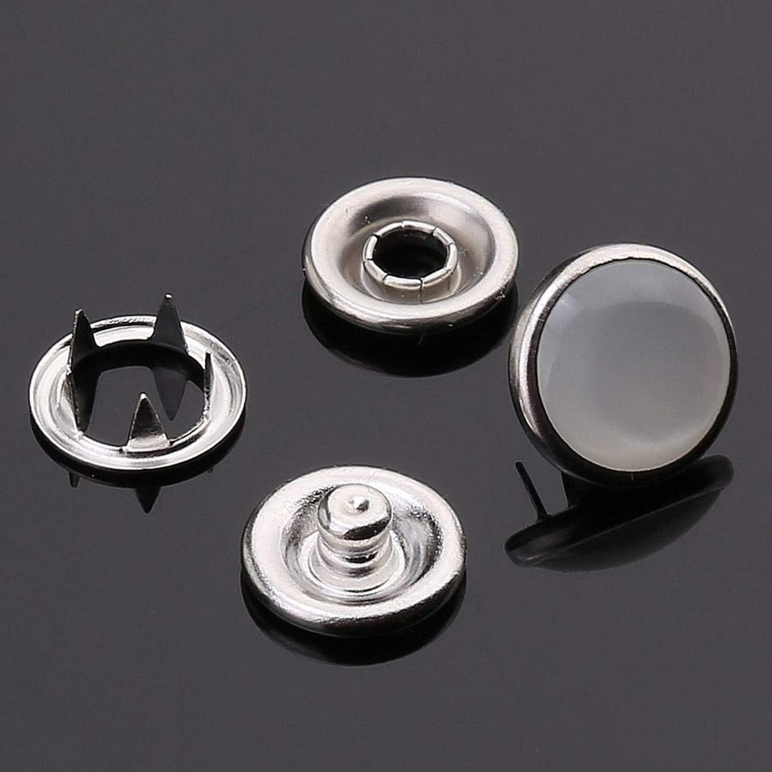 720 sets 4 piece pearl capped prong snap button set with manual grommet machine, diy fastener dies