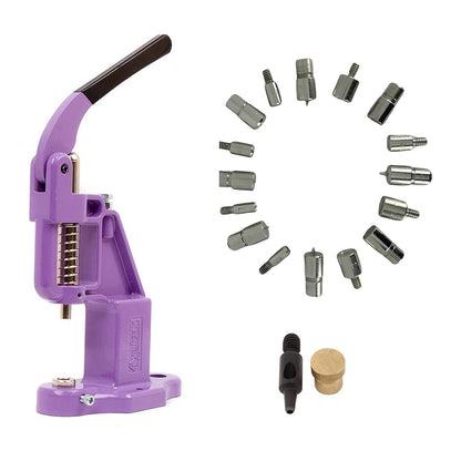 Large Essential Rivet Setting Kit with Hand Press Machine 8 Rivet Dies and 2 mm Hole Punch