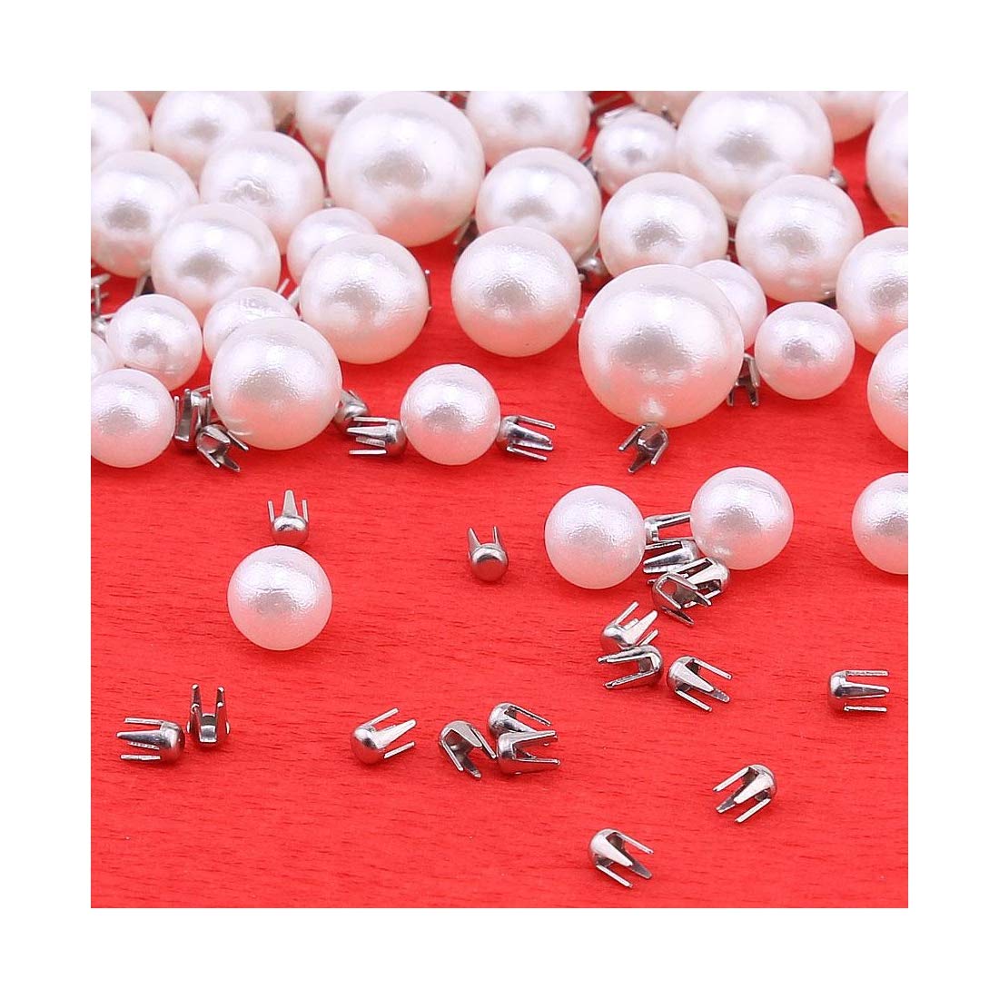 white pearl rivet set with manual grommet machine, diy 4mm 6mm 8mm