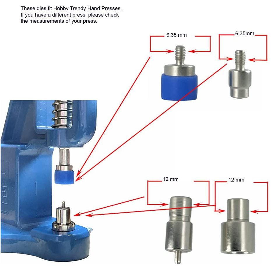 12.5mm (line 20) round metal utility snap fasteners press button kit 61 mini manual machine dies