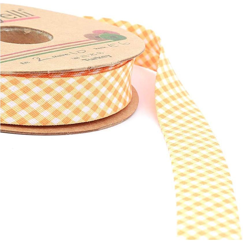 hobby trendy plaid bias binding tape (single fold) 20mm-13/16inch (10meters-10.93yds) diy garment accessories orange