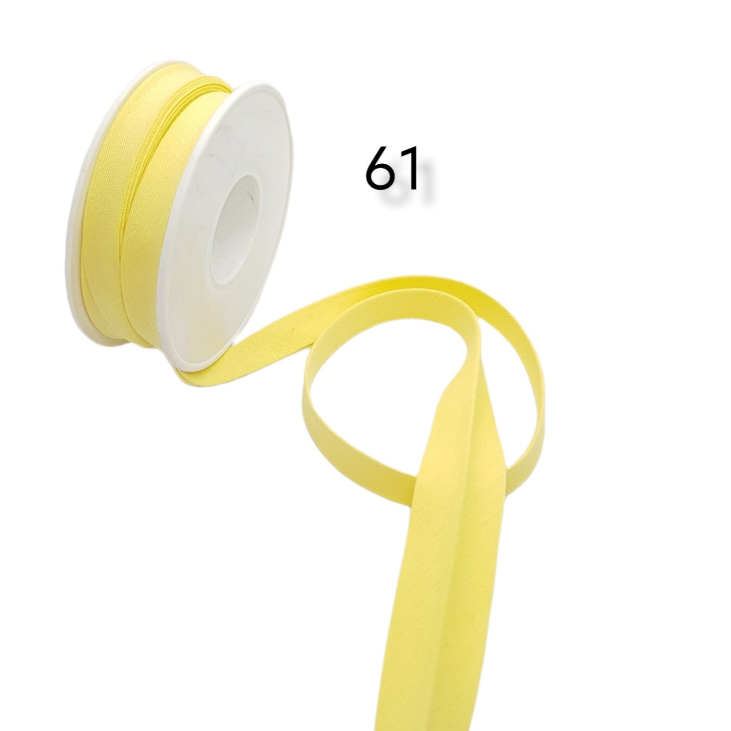 hobby trendy 100% cotton bias binding tape (double fold) 10mm (3/8") (5meters- 5.46yards) for sewing, seaming, binding, hemming, piping, quilting 61 light yellow