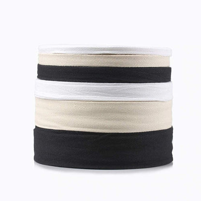 5 yard cotton twill tape ribbon, soft natural webbing tape herringbone tape for sewing diy craft (black, white or beige)