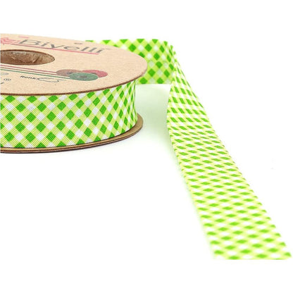 hobby trendy plaid bias binding tape (single fold) 20mm-13/16inch (10meters-10.93yds) diy garment accessories green