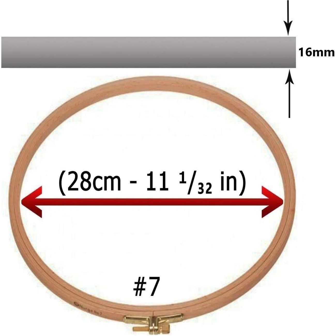 natural beech wood round quilt 16mm embroidery hoop 28cm - 11 ¹/₃₂ in