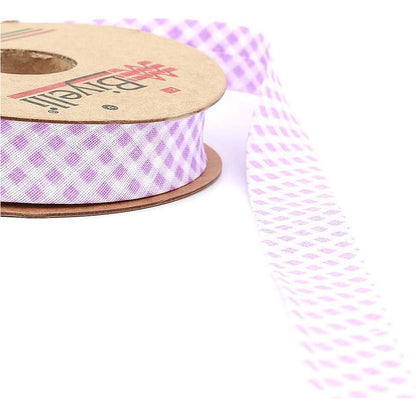 hobby trendy plaid bias binding tape (single fold) 20mm-13/16inch (25meters-27.34yds) garment accessories purple