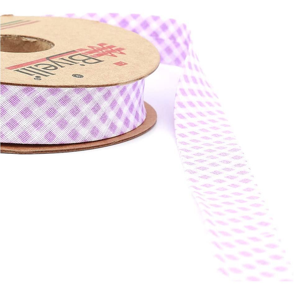 hobby trendy plaid bias binding tape (single fold) 20mm-13/16inch (10meters-10.93yds) diy garment accessories lilac