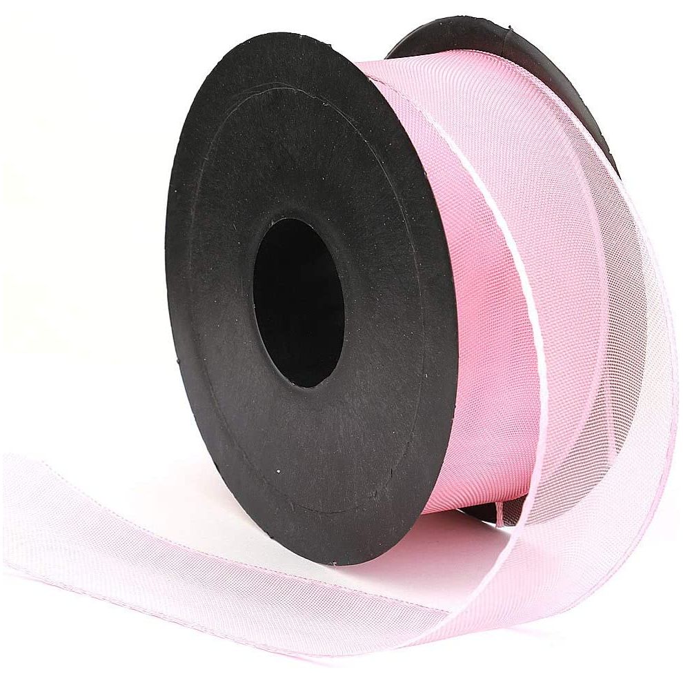 20 mt (21.9 yard) long 1 1/2" wide sheer organza pattern ribbon for sewing embellishment ribbon for crafts gift wrapping wedding party decorations