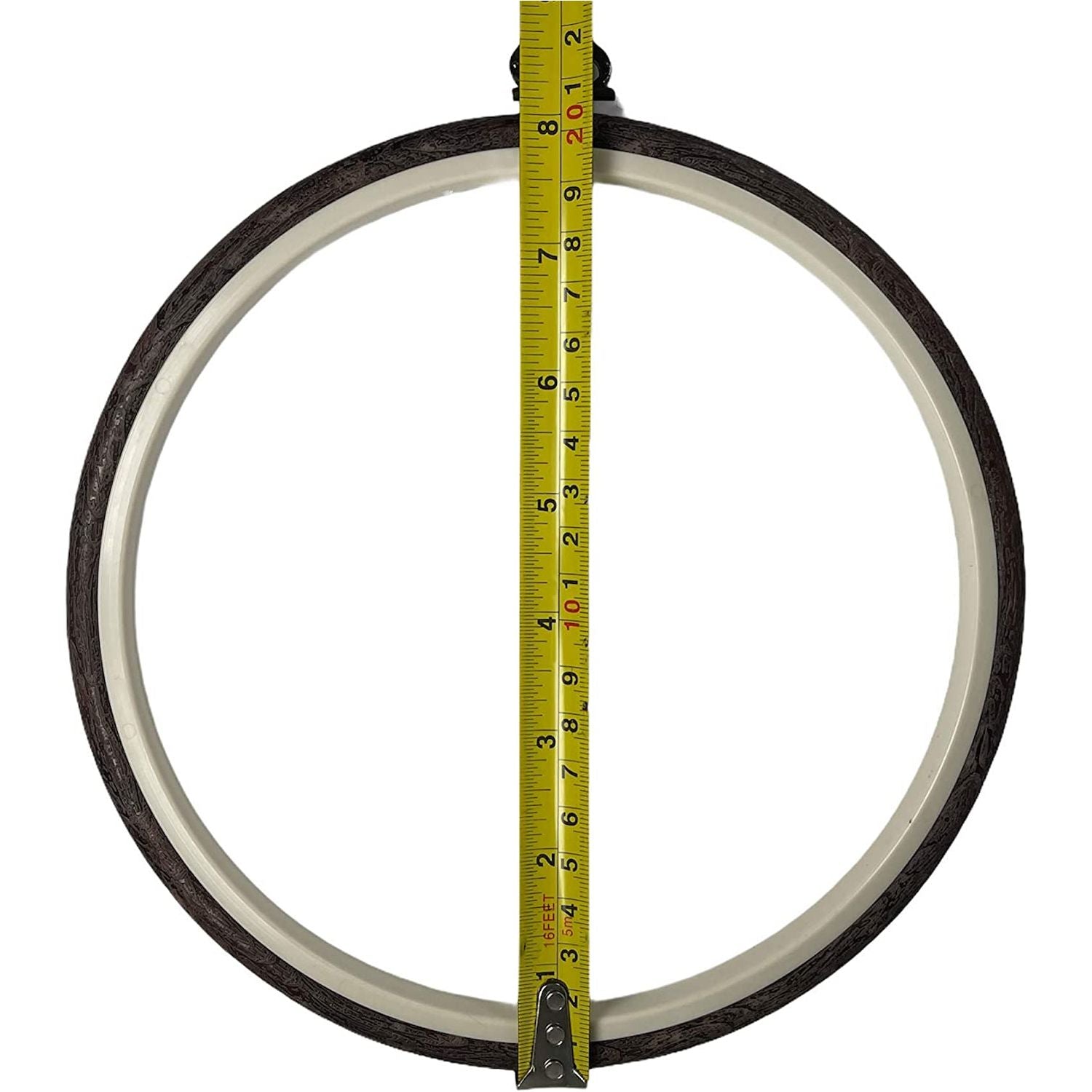 premium quality, plastic round circle embroidery hoop with imitated wood look display frame look