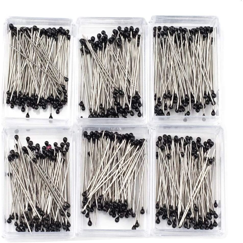 decorative sewing black ball head pins 3cm (approx 1.20in) round manmade corsage pin straight dressmaking pins