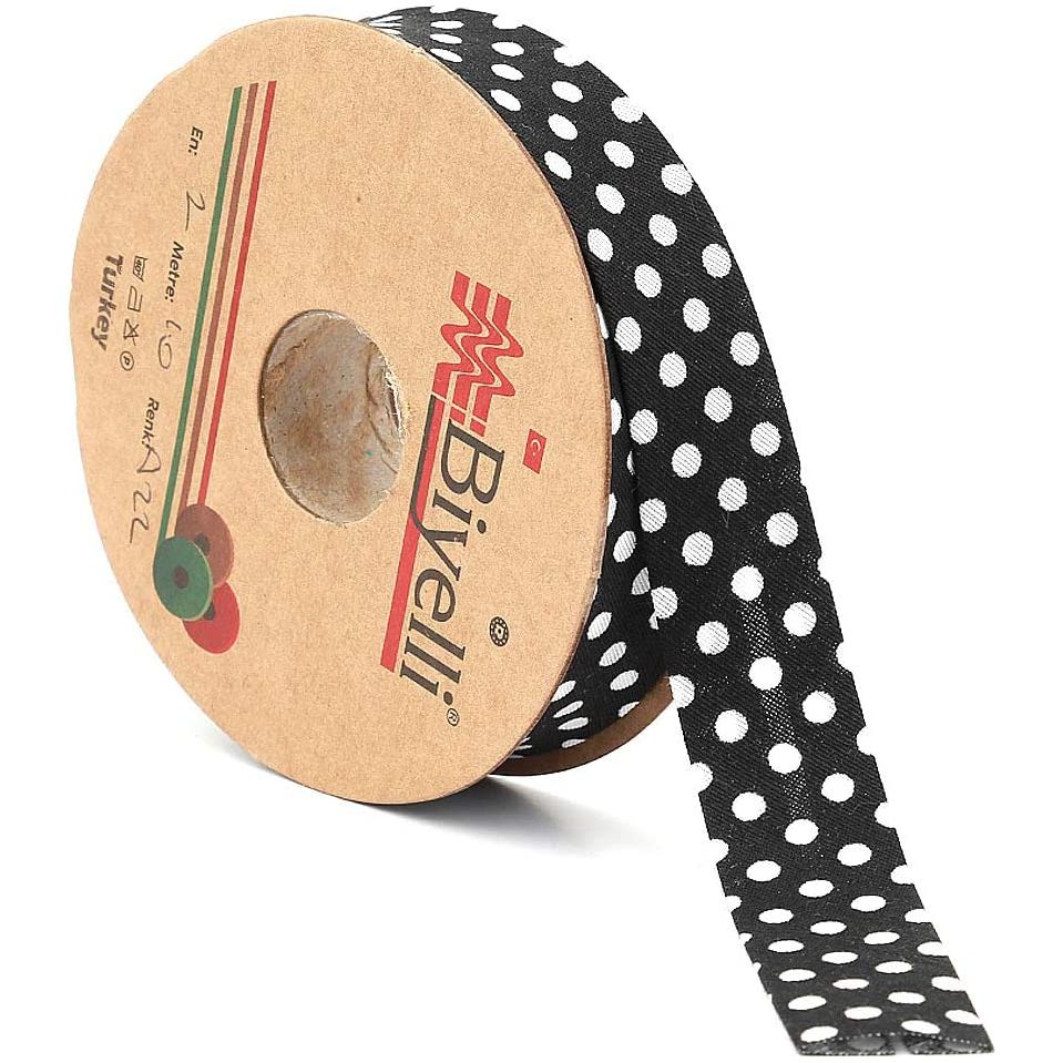 white polka dot bias binding tape (single fold) 20mm-13/16inch (25meters-27.34yds) various colors, diy garment accessories