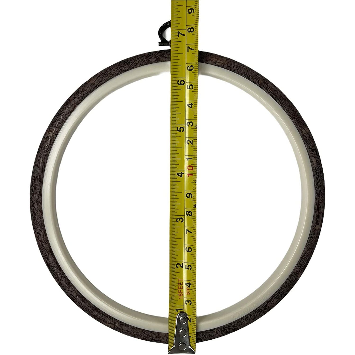 premium quality, plastic round circle embroidery hoop with imitated wood look display frame look