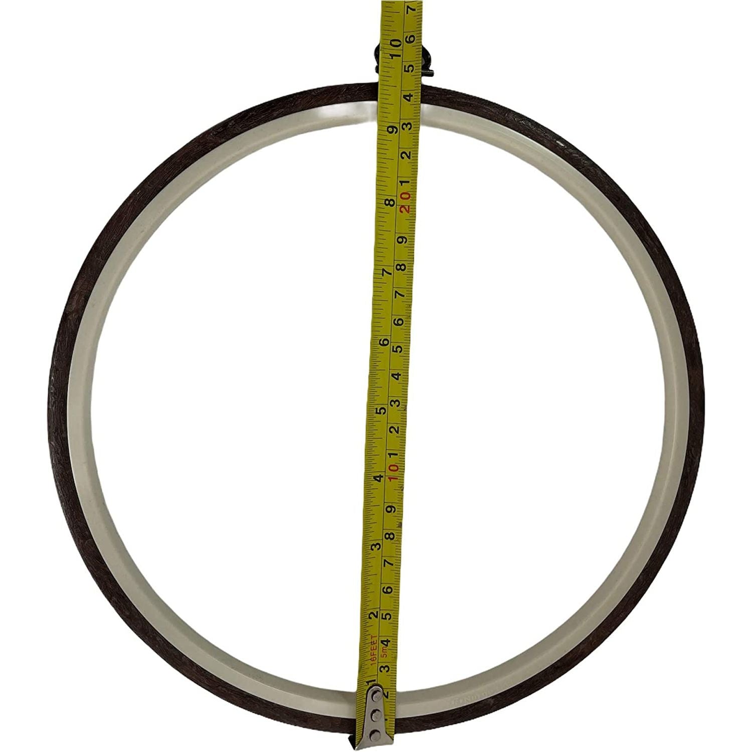 premium quality, plastic round circle embroidery hoop with imitated wood look display frame look