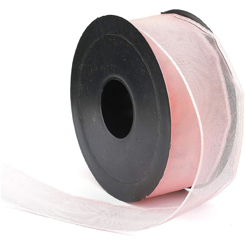 20 mt (21.9 yard) long 1 1/2" wide sheer organza pattern ribbon for sewing embellishment ribbon for crafts gift wrapping wedding party decorations