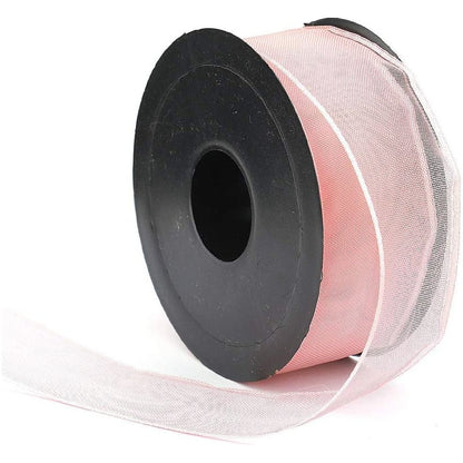 20 mt (21.9 yard) long 1 1/2" wide sheer organza pattern ribbon for sewing embellishment ribbon for crafts gift wrapping wedding party decorations