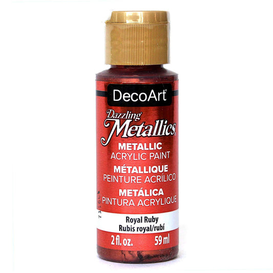decoart dazzling metallics - royal ruby - 2 oz