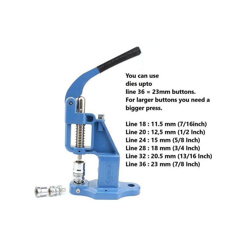 hobby trendy button maker kit punch press cloth button cover making machine tool 3 sizes die set lines 20, 28, 36 and 300 buttons