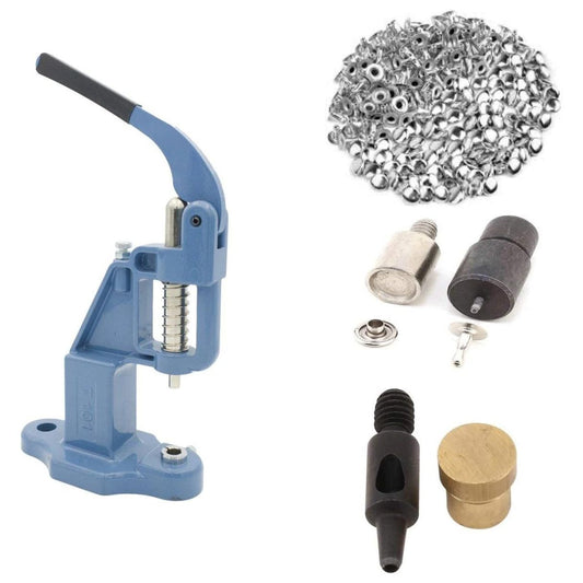 10/11mm single cap rivets kit with the manual hand press machine dies and hole punch