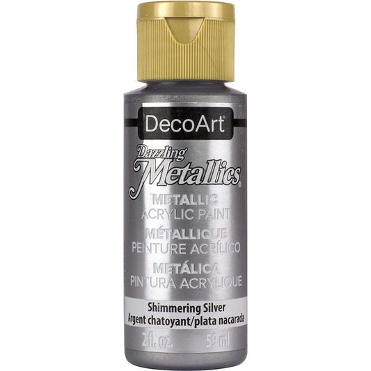 decoart dazzling metallics - shimmering silver - 2 oz