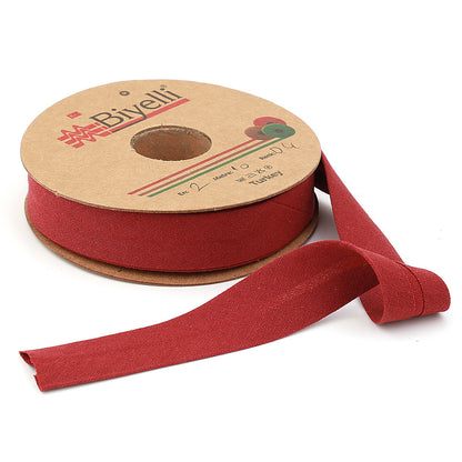 hobby trendy cotton bias binding tape (single fold) 20mm-13/16inch (25meters-27.34yds) garment accessories burgundy