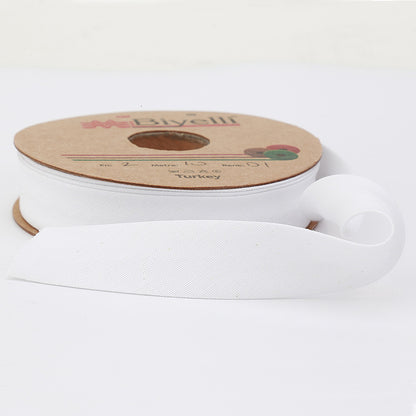 hobby trendy cotton bias binding tape (single fold) 20mm-13/16inch (25meters-27.34yds) garment accessories white