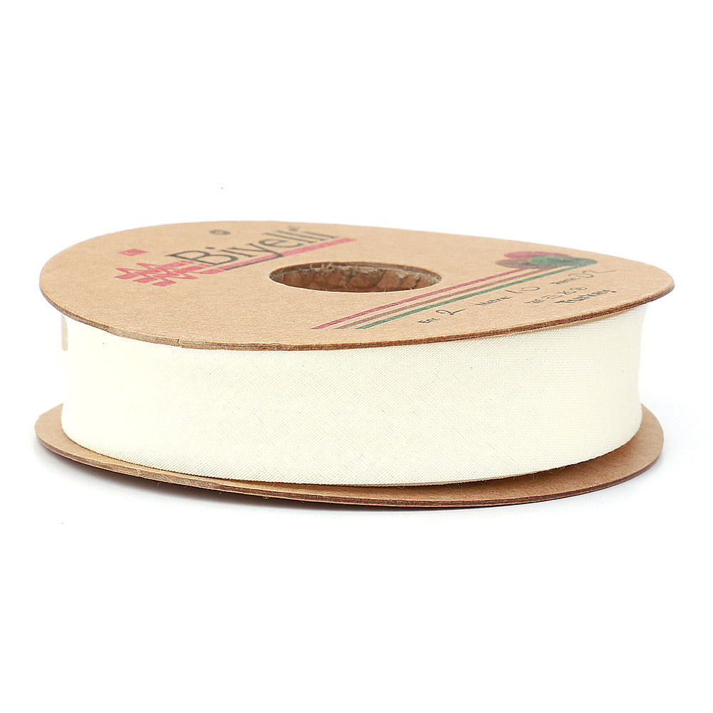 hobby trendy cotton bias binding tape (single fold) 20mm-13/16inch (10meters-10.93yards) cream