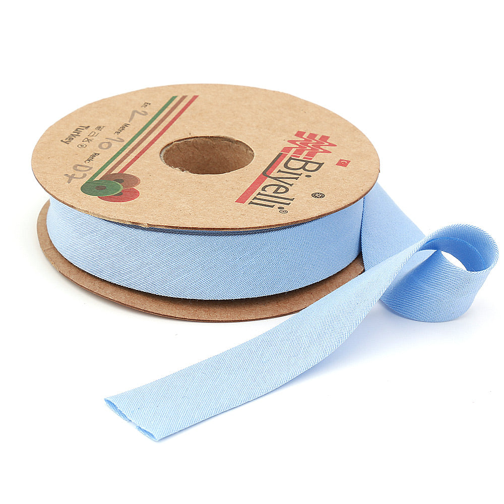 hobby trendy cotton bias binding tape (single fold) 20mm-13/16inch (10meters-10.93yards) blue