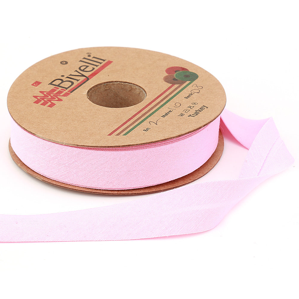 hobby trendy cotton bias binding tape (single fold) 20mm-13/16inch (10meters-10.93yards) pink