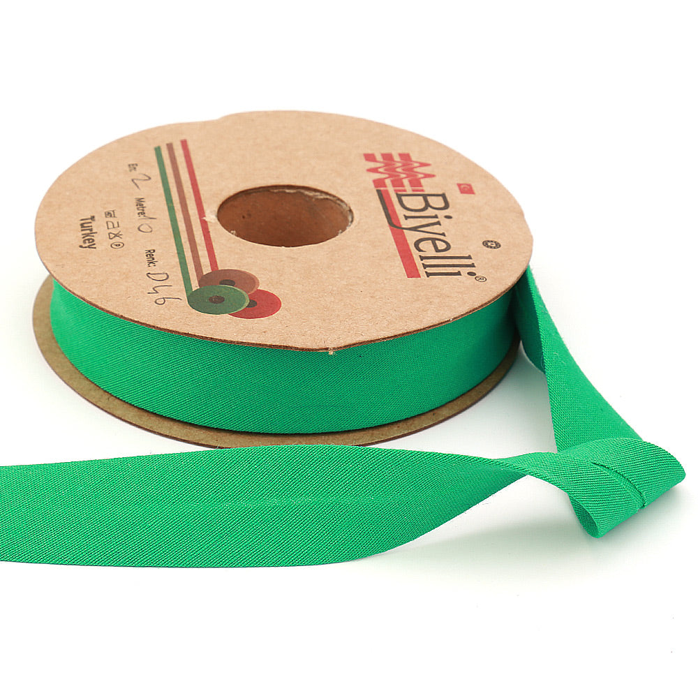 hobby trendy cotton bias binding tape (single fold) 20mm-13/16inch (10meters-10.93yards) green