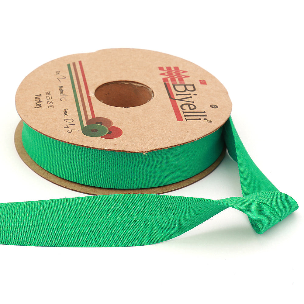 hobby trendy cotton bias binding tape (single fold) 20mm-13/16inch (25meters-27.34yds) garment accessories green