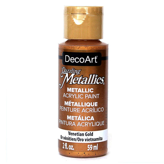 decoart dazzling metallics - venetian gold - 2 oz