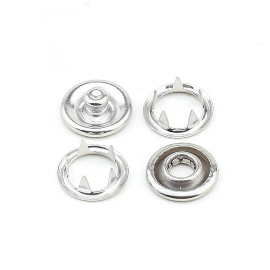9.5 mm open ring snap fastener baby dress, shirt silver press studs