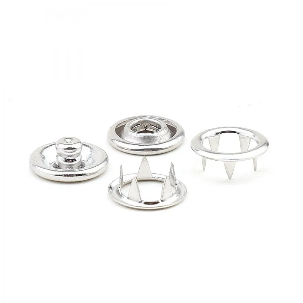 9.5 mm open ring snap fastener baby dress, shirt silver press studs