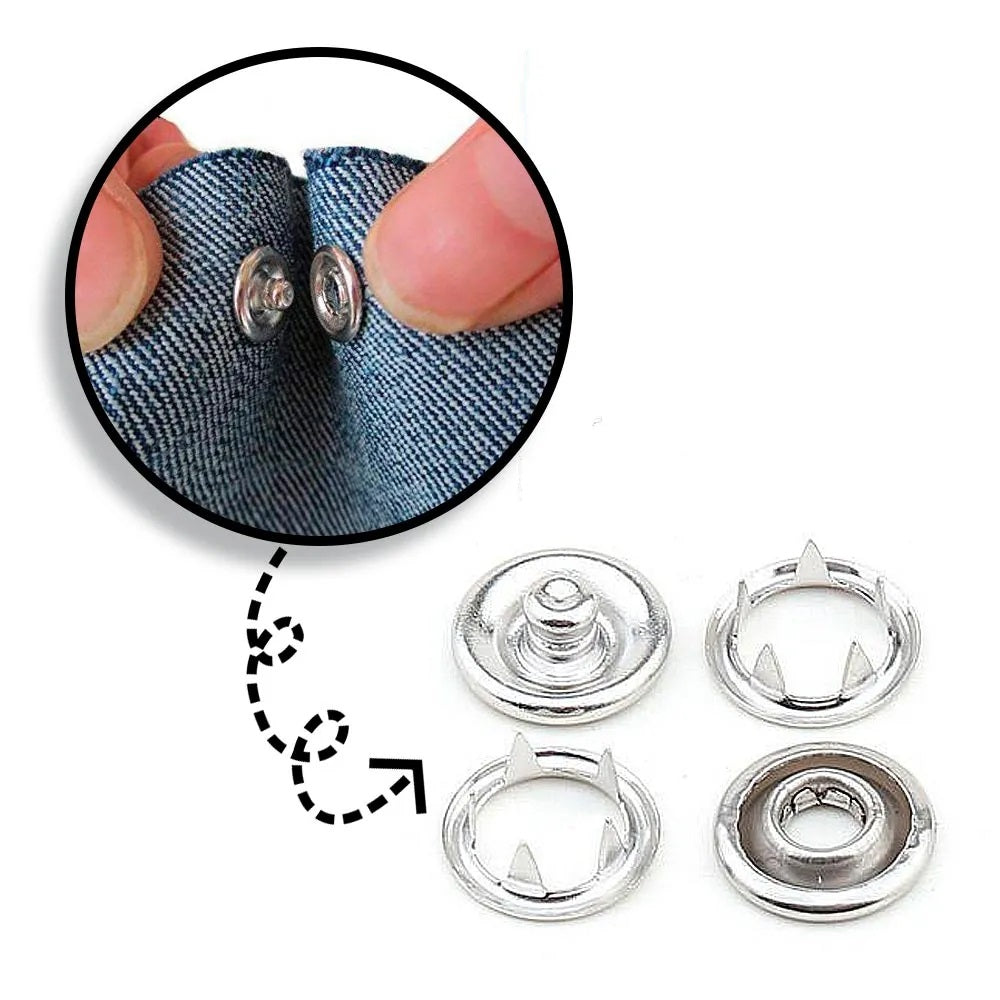  Pearl Snaps Fasteners Kit,10mm Clothes Ring for Western Shirts  Clothes Prong Ring Snaps (White)