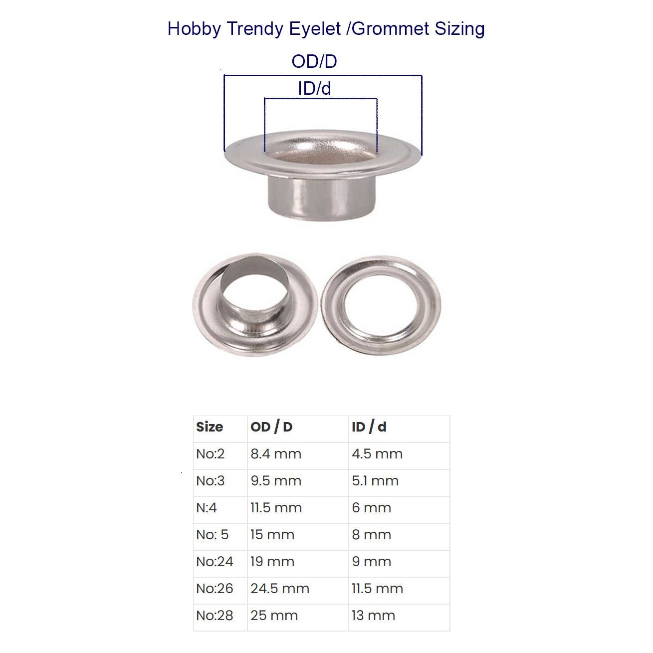 Eyelet Dies Size 2 for Grommet Hand Press Machine (Inner diameter: 4.7 mm) - Hobby Trendy